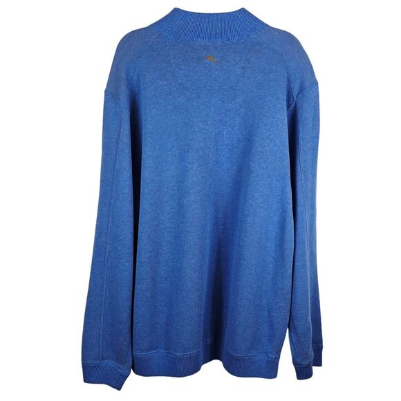 Tommy Bahama Blue Gray Reverible Winter Warm 1/4 Zip Men's Sweater XL - Picture 2 of 8